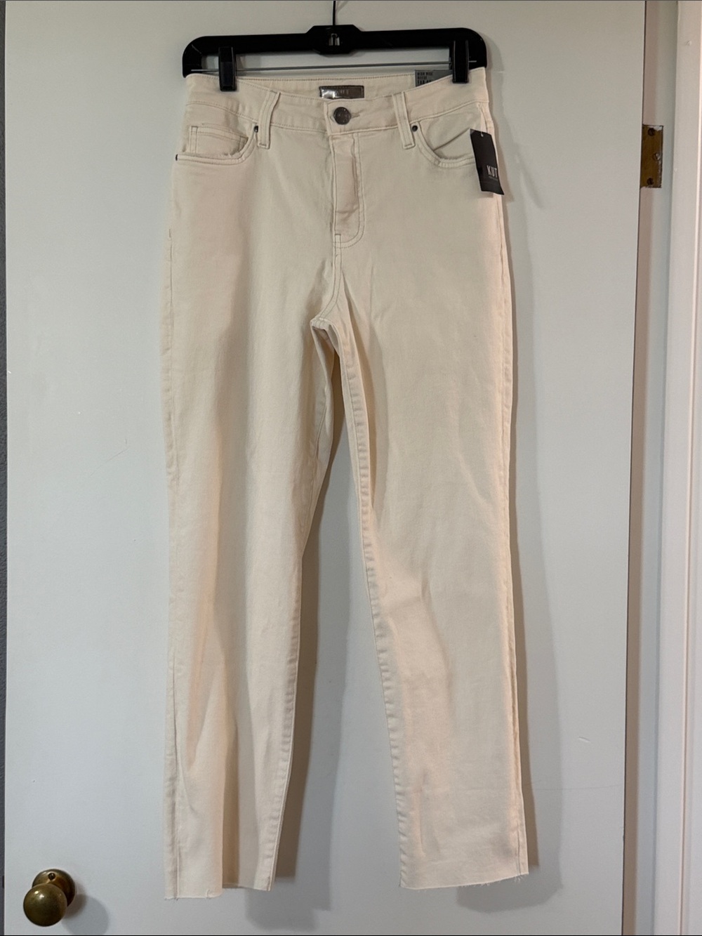 Kut from the Kloth Off-White Straight-Leg Jeans